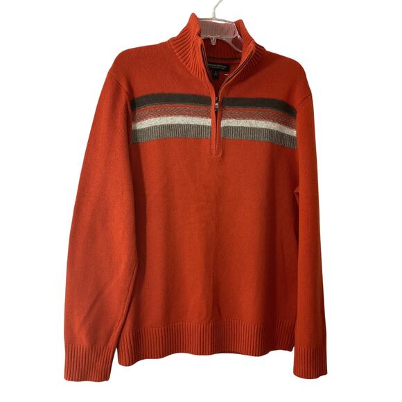 Banana Republic Italian Merino Wool Quarter-Zip Sweater Preppy Large Men's - Picture 1 of 7